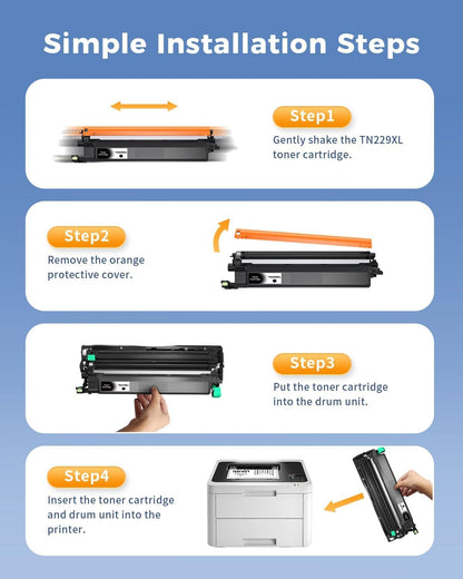 TN229XL Black Toner Cartridges, Compatible Replacement for Brother TN229XL TN229 Black TN229XLBK TN229BK to Use with MFC-L3780CDW HL-L3280CDW MFC-L3720CDW HL-L3220CDW HL-L3300CDW Printer (2 Pack)