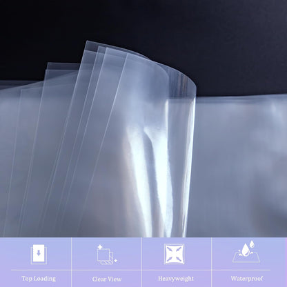 50 Pack No Holes Sheet Protectors 8.5 x 11 Inch Letter Size Page Protectors for Documents, Prints, Top Loading Heavyweight Clear View Plastic Sleeves for Papers, Artworks, Photos