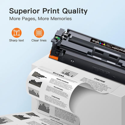 E-Z Ink 410A Toner Cartridge High Yield Replacement for HP 410A CF410A 410X CF411A CF412A CF413A for HP Color Laserjet Pro MFP M477fnw Toner M477fdw M477fdn M452dn M452nw M477 Printer (4-Pack)