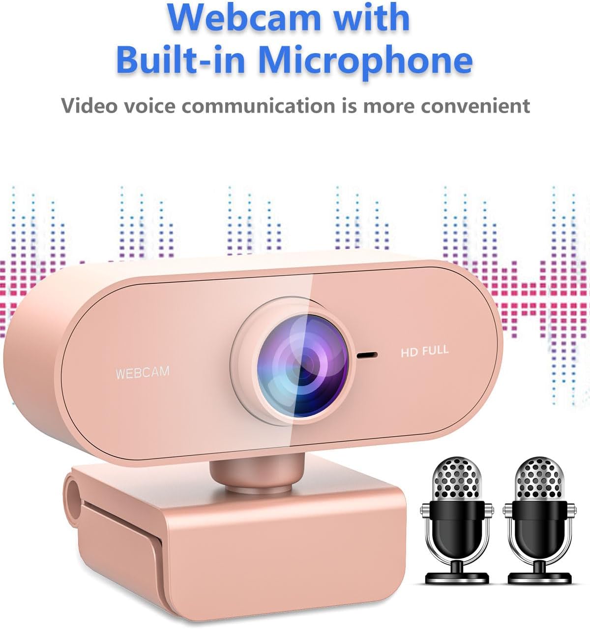 Webcam for PC&1080P HD Web Cam,Webcam with Microphone,Stand for PC/MAC/Laptop/Desktop,Wide Angle Web Cameras for YouTube,Skype,Zoom,Xbox One,Video Calling