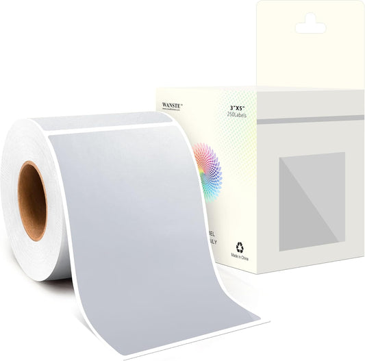 3 x 5 Inch 250Pcs Rectangle Color Coding Stickers,Strong Adhesion Easy to Write Label for Moving,Box Organization,Inventory,Business,Silver