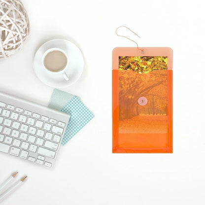 JAM PAPER Plastic Envelopes with Button & String Tie Closure - 6 1/4 x 9 1/4 - Bright Orange - 3/Pack