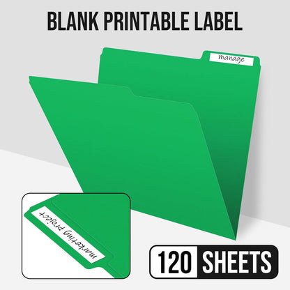 File Folders,IntoJoy 120 Pack Colored File Folder Letter Size, 1/3 Cut Tab Filing Folders for Office School Business File Document Organization,Green