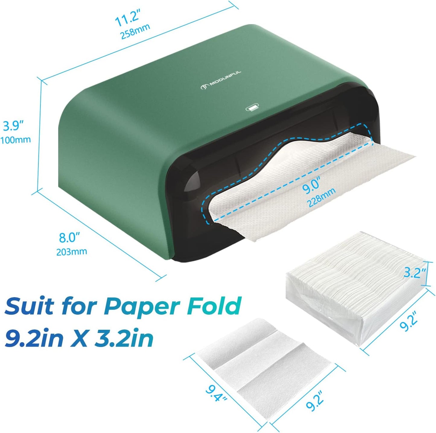 Paper Towel Holder Wall Mount: Commercial Paper Towel Dispenser for Multifold/Trifold/c Fold Hand Paper Towel, Adhesive Paper Towel Holder No-Hole Installation 200 Sheets