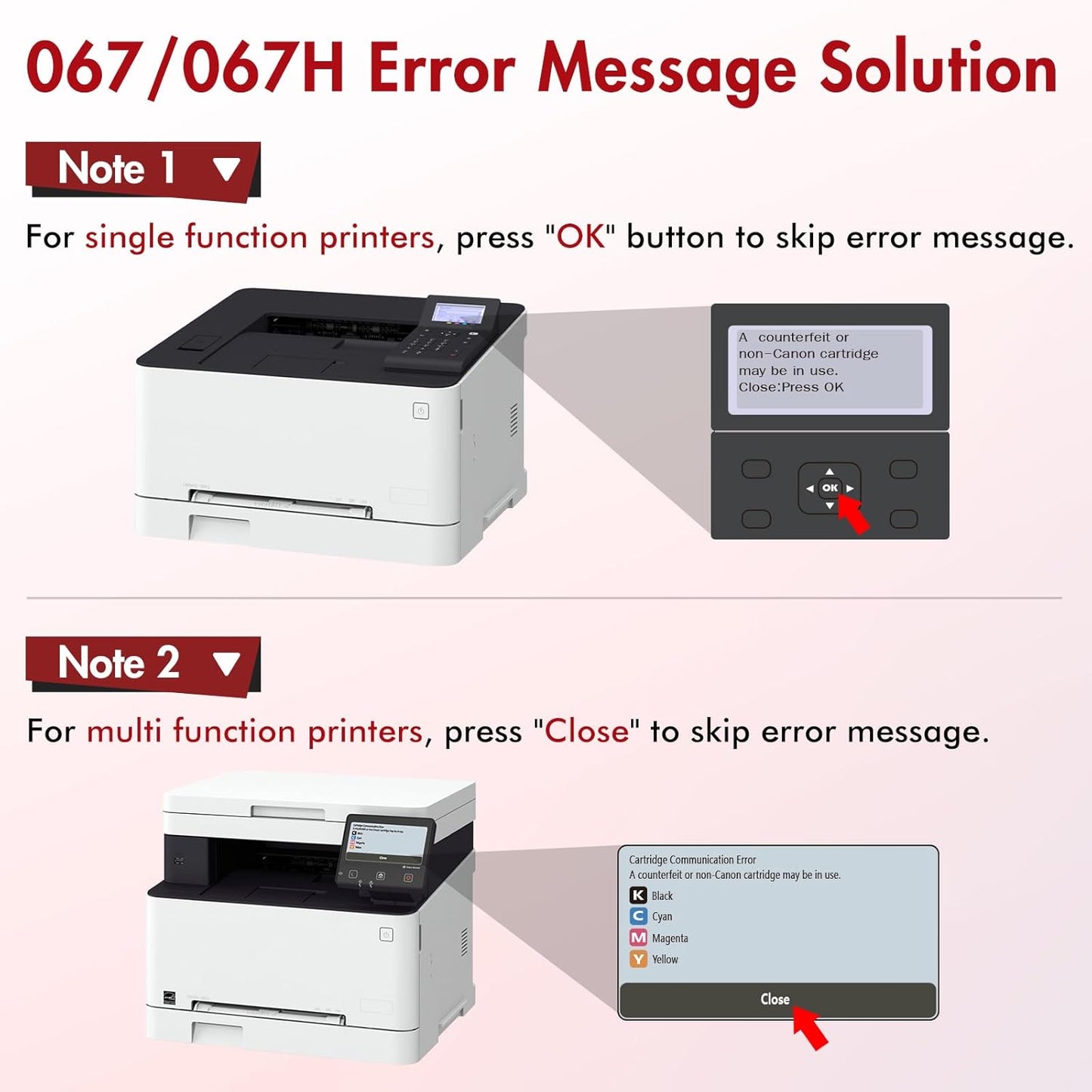 067 Toner Cartridge Set 067H MF654Cdw MF656Cdw Compatible Replacement for Canon Color ImageCLASS LBP632Cdw MF654Cdw MF653Cdw LBP633Cdw Printer 4 Pack High Yield Ink (Black Cyan Yellow Magenta)