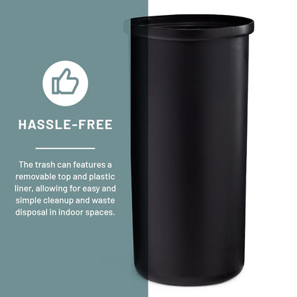 Safco Open Top Trash Can, 14 Gallon Stainless Steel Modern Garbage Can for Indoor Use, Silver