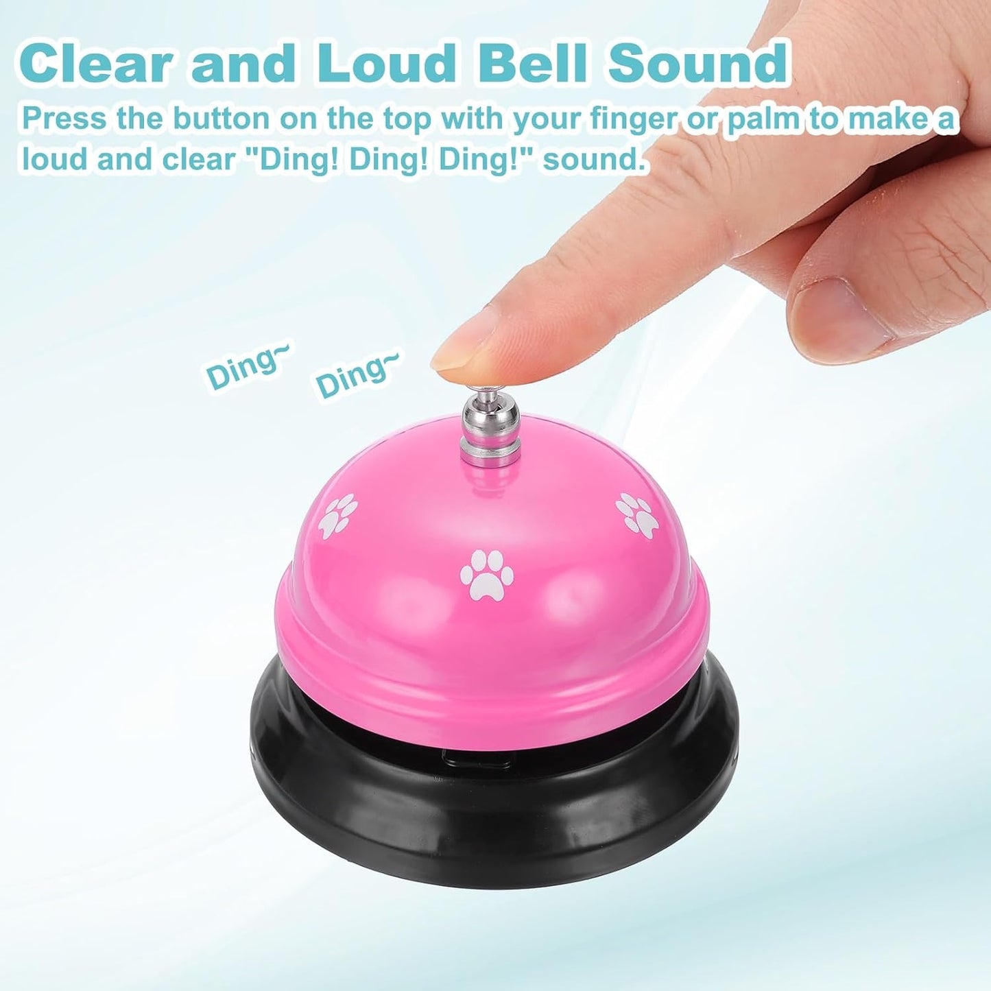 uxcell Desk Service Call Bell, 2.95 Inch Metal Dinner Service Bell Ring for Hotel Restaurant Reception Area and Wedding Party Events, Pink