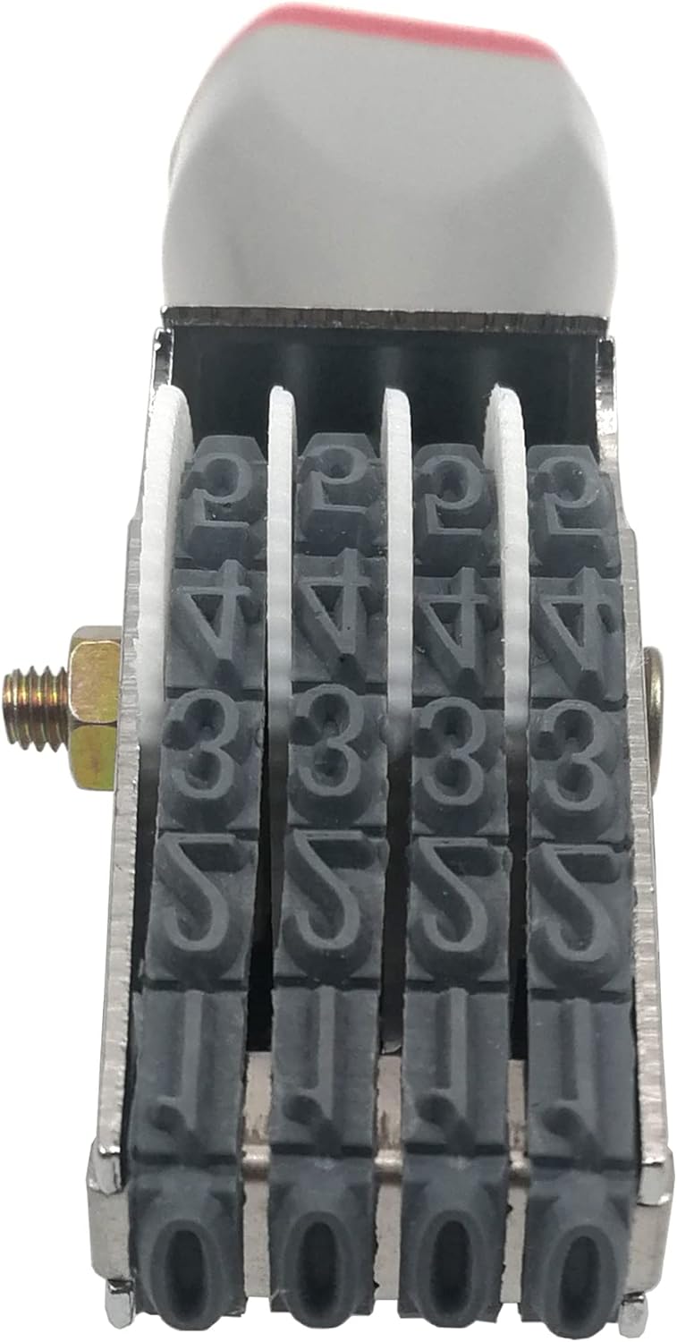 4 Digits Number Stamp Business Stamps Multi- Functional Creative Rolling Wheel Stamp Personalized Number Rubber Stamp Symbol Office Date Stamp… (4 Digits)