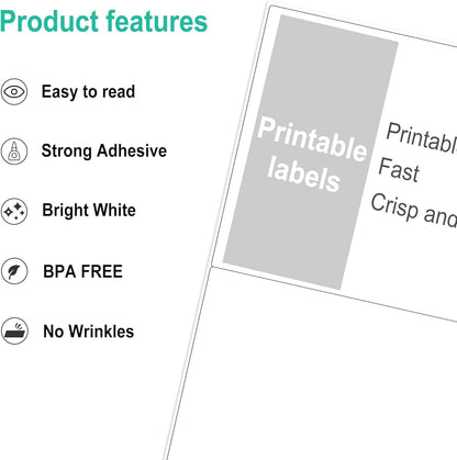 L LIKED Half Sheet Shipping Labels 2 per Sheet, 500 Sheets Printable 8.5" x 5.5" Sticker for Laser & Inkjet Printers Labels (1000 Labels)