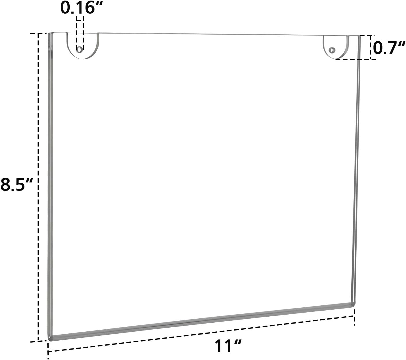 NIUBEE 10-Packs 8.5x11 Sign Holder Horizontal for Wall Door, Clear Acrylic Picture Frame for Paper with Free 3M Tape and Mounting Screws