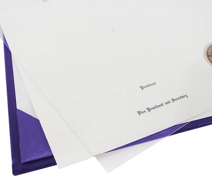 GraduationMall 8.5"x11" Smooth Padded Diploma Cover Certificate Holder Purple,6-Packs