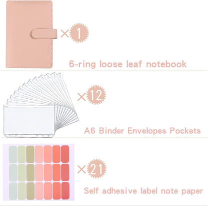 Money Saving Binder, Savings Challenges Book with for Cash Envelopes, 12pcs Zipper Envelopes A5 Budget Binder, Budget Planner for Managing Budgets and Saving Money (Pink-9.2IN)