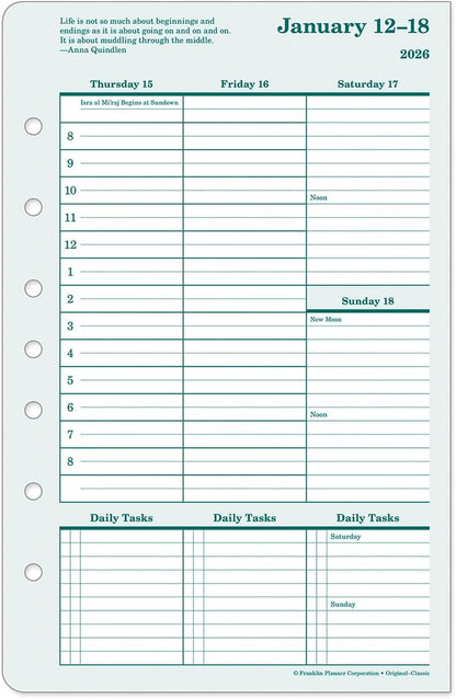 FranklinCovey - Original Weekly Ring-Bound Planner (Jan 2026 - Dec 2026, Classic)