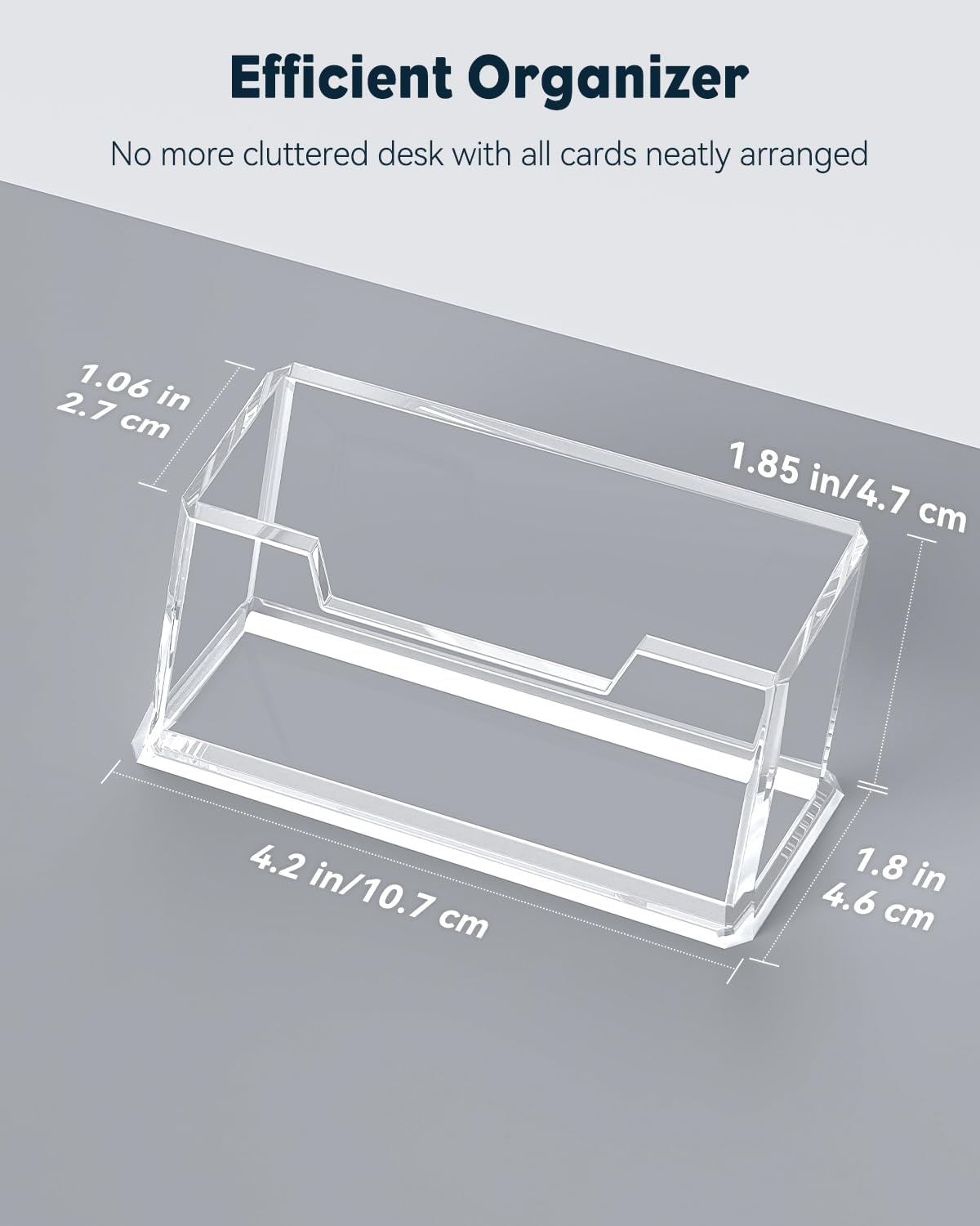 Uniclife Acrylic Business Card Holder for Desk 1 Slot Clear Business Card Display Stand for Men & Women Desktop Business Card Organizer Card Stand for Office Home Exhibition, 60 Card Capacity