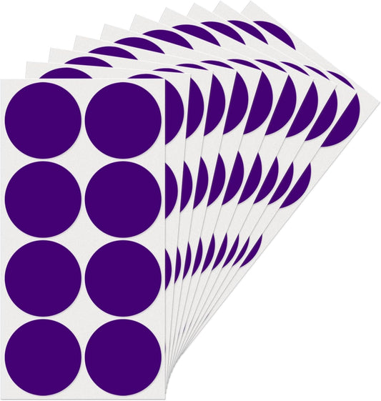 Purple Dot Stickers 2 Inches Round Sticker, Circle Colored Labels Color Coding Labels for Office Classroom Toddlers Activity 80 Pieces