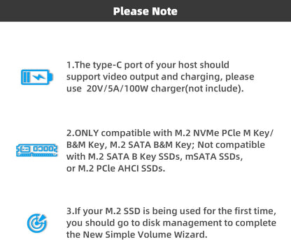 WAVLINK USB-C Hub, 10Gbps USB-C Hub with M.2 PCIe/SATA SSD Port, HDMI, 100W PD, USB-A&C 3.2/2.0, SD&TF Compatible with MacBook/Chromebook/Dell/HP/Lenovo