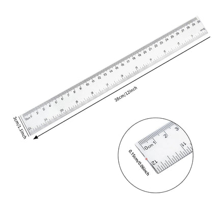 30 Packs Clear Plastic Ruler 12 Inch with Centimeter and Millimeter, Metric Rulers Bulk for Kids Classroom School Office