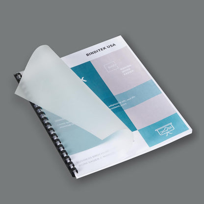 Binditek 50 Pack 20 Mil Frosted Polycover, Semi-Transparent Binding Covers, 8-1/2 x 11 Inches, Lightly Textured Sand Finish, Square Corners, Unpunched