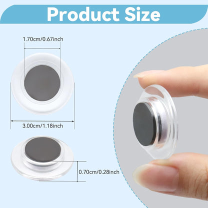 ZDZBLX Fridge Magnets, 14 Pack Magnet Strong Magnets Refrigerator Magnets Small Magnets for Whiteboard, Heavy Duty Magnets Mini Magnets Cute Round Magnets for Fridge, Locker, Classroom, Office (White)