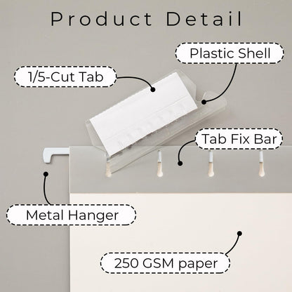 Y YOMA 6 Pack Gradient Hanging File Folders Letter Size Decorative Hanging Folder Pretty File Folder Organizer for Filing Cabinet Office Home with 1/5-Cut Adjustable Tabs, Ash Grey