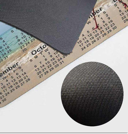 Calendar Mouse pad, Natural Rubber Quality Creative Gaming Mouse Pad Rectangle Mouse Personalized Desk Mouse Pad 9.5 inch x 7.9 inch (2024 Flamingo Calendar)