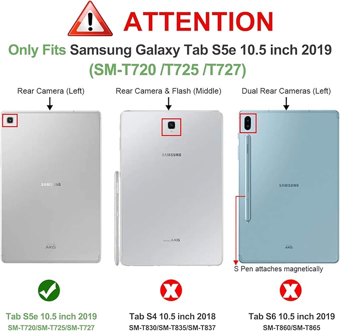 BRAECN for Samsung Galaxy Tab S5e Case 10.5 inch 2019, Heavy Duty Shockproof Case with 360 Rotating Kickstand/Hand Strap&Shoulder Strap for Galaxy Tab S5e 10.5‘’ Tablet SM-T720/SM-T725-Black