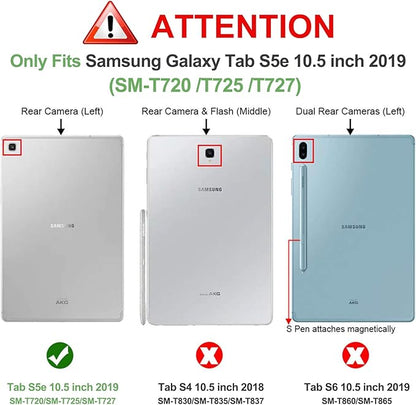 BRAECN for Samsung Galaxy Tab S5e Case 10.5 inch 2019, Heavy Duty Shockproof Case with 360 Rotating Kickstand/Hand Strap&Shoulder Strap for Galaxy Tab S5e 10.5‘’ Tablet SM-T720/SM-T725-Black