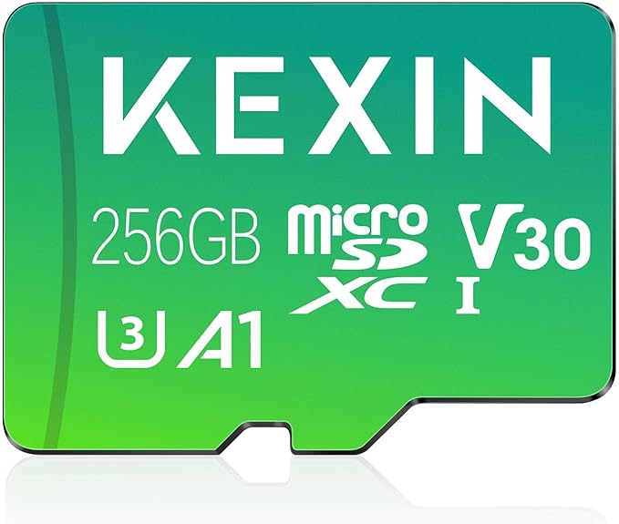 KEXIN 256GB Micro SD Card with Adapter - Up to 90MB/s 4K, V30, A1, C10, 4K UHD High Speed microSDXC UHS-I Memory Card Compatible with Action Camera Drone Game Console Smartphone Tablet,256 G,Single