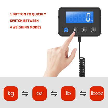 KKZ Shipping Scale, 440 LB Heavy Duty Postal Scale for Packages, Large Mailing Scale for Postage, Industrial, Small Business, Laundry, Warehouse, Stainless Steel