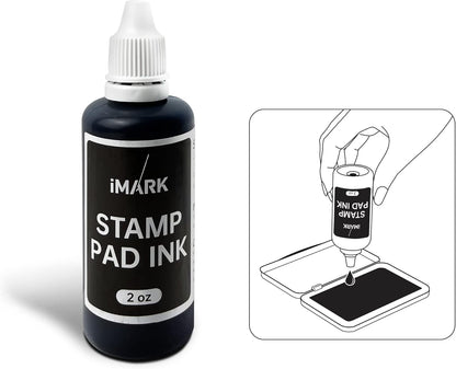Premium Refill Ink for Self-Inking Stamps, Daters and Stamp Pads (2 oz, Black)