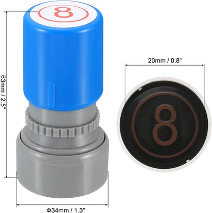 PATIKIL Number Stamps Self Inking, Numeral 8 Number Stamp Teacher Stamp Initial Stamp Ink Stamp for Class Notebook Scrapbooking DIY Craft Style 2, Red Ink