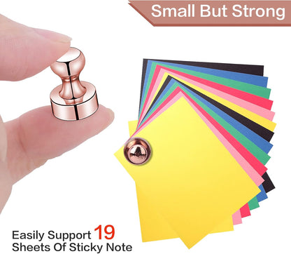 LOVIMAG 20 PCS Refrigerator Magnets, Rose Gold Fridge Magnet Strong Magnets for Whiteboard, Small Neodymium Magnetic Ideal for Push Pin, Office, Classroom, Map