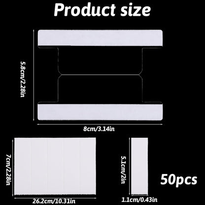2 Inch Insertable Self Adhesive Tabs with Printable Inserts Self Adhesive Index Tabs Clear Plastic Sticky Divider Tab Divider Tab Stick on Paper Stickys Tabes with File Folder Labels for Binder, 50PCS