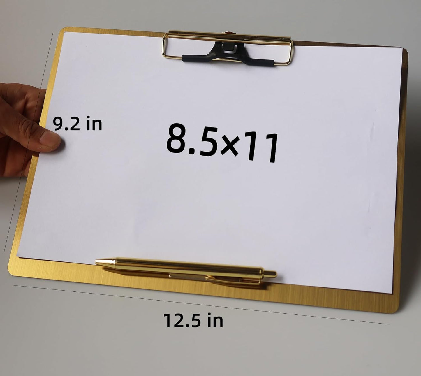 Stainless Steel Magnetic Clipboard with Pen - Multiple Sizes, Magnetic Design, Essential for Office and Home (9.2 x 12.5 Inches (Landscape Orientation))