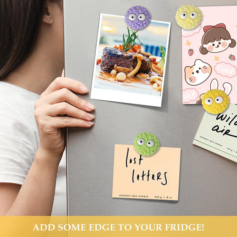 rhinocats 16Pcs Fridge Magnets, Colorful Decorative Resin Simulation Cookies Refrigerator Magnets, Cute Whiteboard Magnets for DIY Kitchen Office