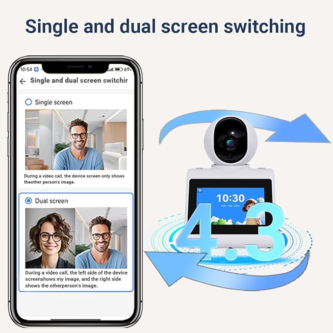 Indoor Home Security Camera(Intelligent Voice Version) Two Way Video Camera,Pet Dog Camera Monitor for Baby/Elder/Nanny/Pet/Dog with Phone App,Pan/Tilt Dome Camera