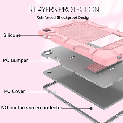 Rantice Case for Samsung Galaxy Tab A9+ / A9 Plus 11 Inch, Kids Case with Kickstand, Shockproof Rugged Cover for Samsung Galaxy Tab A9+ 11” 2023 Model (SM-X210/X216/X218), Rosegold+Grey