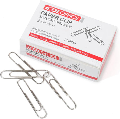 Medium Paper Clips - 1000 Pieces (10 Boxes of 100 Each) - Silver Standard Size 1.25IN - Office & School