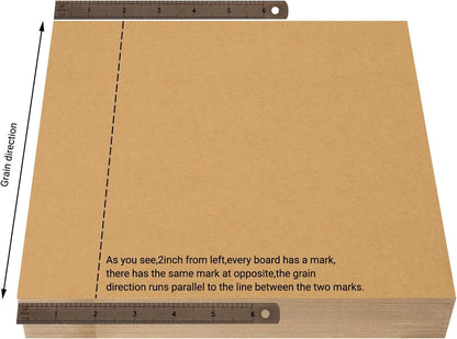 25 Pcs Book Board, Binder Board, Cover Board, Heavy Duty Chipboard for Book Binding, DIY Cardboard (Brown, 12 x 12 Inch 80PT)