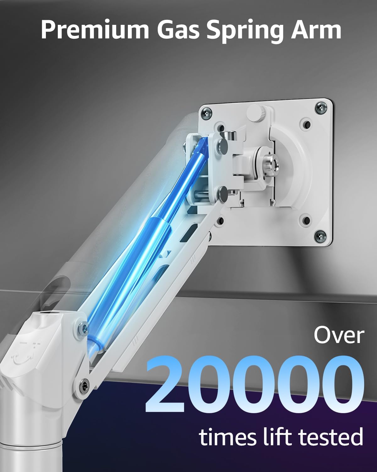 Dual Monitor Mount for 32 27 24 22inch Screens, Gas Spring Monitor Stand for 2 Monitor, Full Adjustable Monitors Desk Mount with C-Clamp＆Grommet Base, Each Arm Holds 4.4-22 lbs, Freelift Pro White