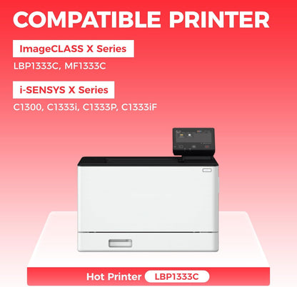 T12 T12L Toner Cartridge Set 4-Pack with chip High Yield Replacement for Canon T12 T12BK T12C T12Y T12M Compatible with Canon ImageCLASS LBP1333C MF1333C i-SENSYS X C1300 C1333i C1333P C1333iF Printer