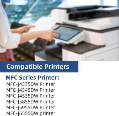 LC406XL Ink Cartridges Compatible for Brother LC406 XL LC406XL LC406 Work with Brother MFC-j4335DW MFC-j6555DW MFC-j4535DW MFC-j5855DW MFC-J6955DW Printer(Black, Cyan, Magenta, Yellow, 4 Packs)