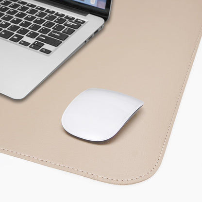 AFIING Leather Desk pad Protector, Large Non-Slip Office Desk Mat with Natural Cork & PU Leather, Waterproof Writing Mouse Pad for Office and Home (55in*17in,Beige)
