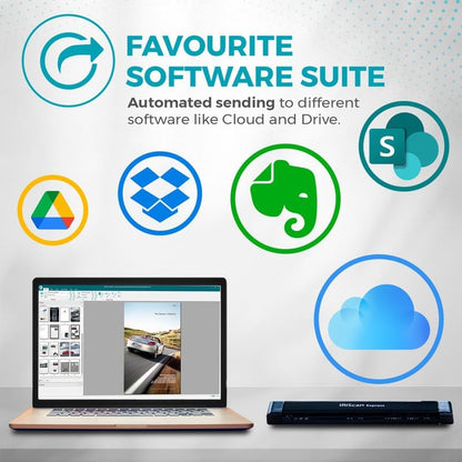 IRIScan Express v4 8PPM Portable Document Scanner - Simplex: Scan Directly to PDF, Word, Excel and Bus. Cards to Outlook. Receipt Scanner for Computers with USB Connectivity (Windows Only)
