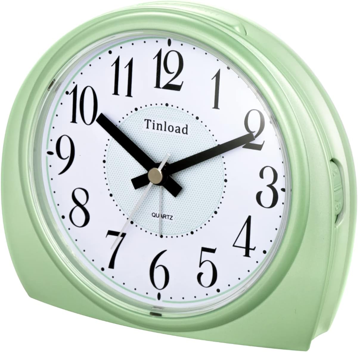 5.5" Large Analog Alarm Clock Silent Non Ticking, Gentle Wake, Beep Sounds, Increasing Volume, Battery Operated Snooze and Manual Light, Easy Set