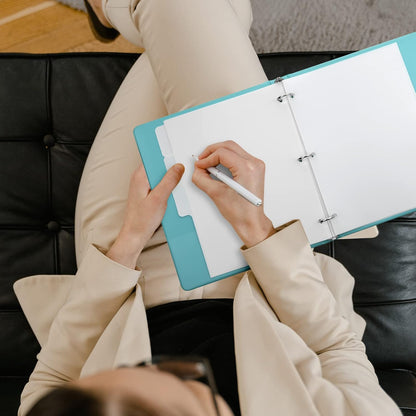 3 Ring Binder Dividers with 5 Tabs, Write & Erase Plastic Binder Dividers Durable 3 Hole Punch Dividers Letter-Size 1/5 Cut Big Tabs Dividers, 10 Set, 50 Dividers Total