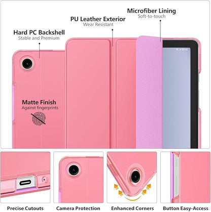 MoKo Case for Galaxy Tab A9+/A9 Plus 11 inch 2023, Slim Stand Protective Smart Cover with Hard PC Translucent Back Shell for Tab A9 Plus Tablet (SM-X210/X216/X218), Auto Wake/Sleep, Conch Shell