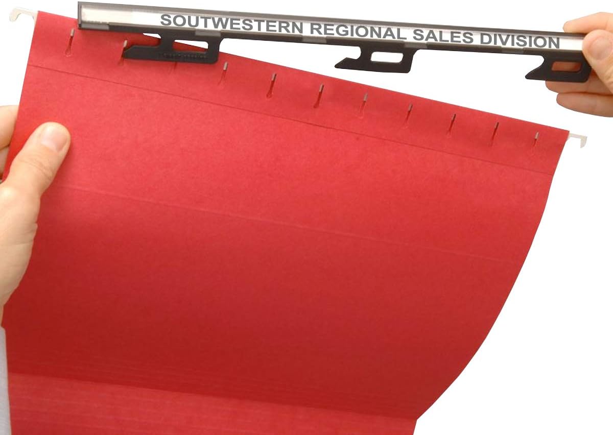 Ultimate Office MagniFile Insertable Hanging File Folder Tabs. Indexes That Double The Size of Your File Titles to Find Files Fast! (Set of 20), Black