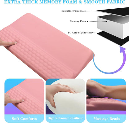 Computer Keyboard Stand with Wrist Rest, Ergonomic Tilted Keyboard Holder - Keyboard Riser with Wrist Pad - Keyboard Tray Support for Office Home - Pink
