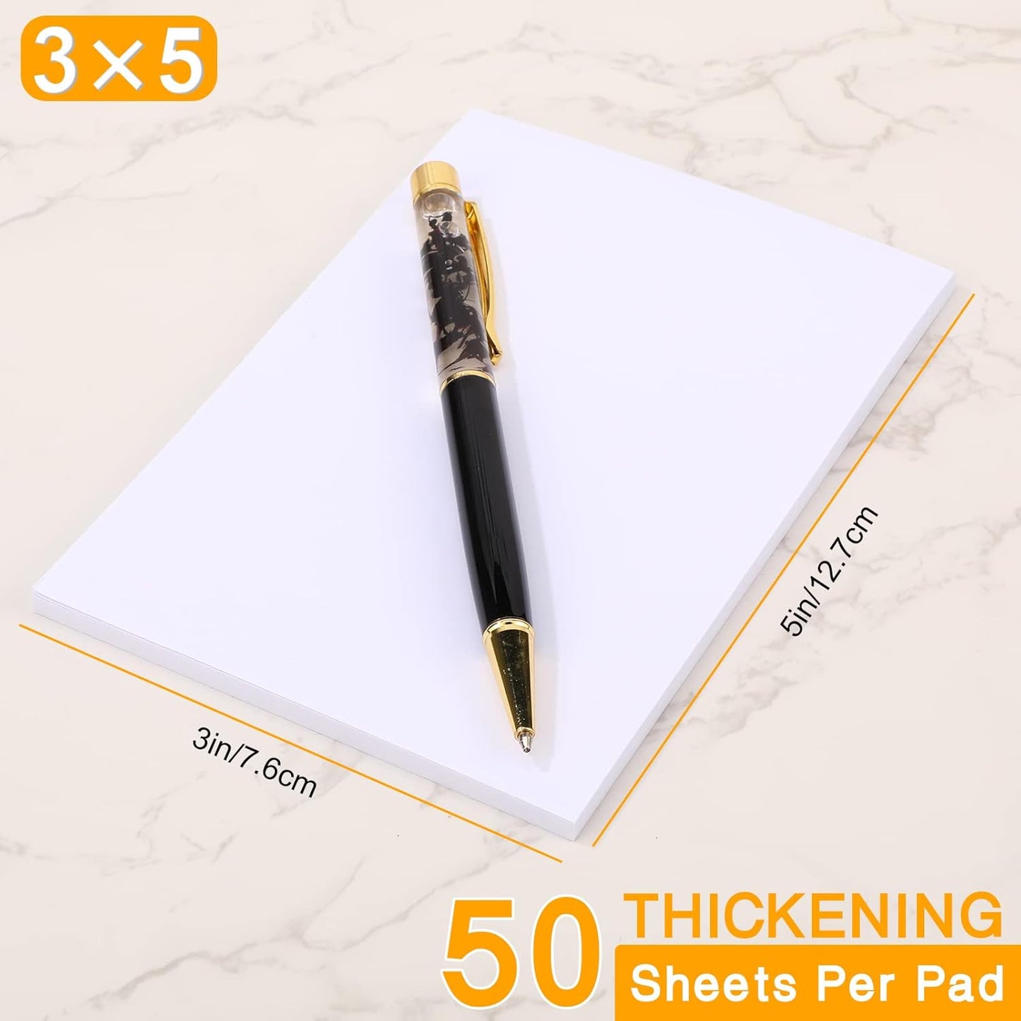 Fainne 3 x 5 Inch Paper Note Pads White Memo Pad Blank Writing Memo Scratch Paper for Waitress Waiter Book to Do Grocery List Small Notebook Restaurant Checkbook, White(60 Pack)